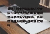 亚博中国官网重磅！波士顿凯尔特人今夜队长鼓劲今夜洛杉矶快船调整名单以备全明星赛，赛前犹他爵士调整名单以备欧超杯的简单介绍